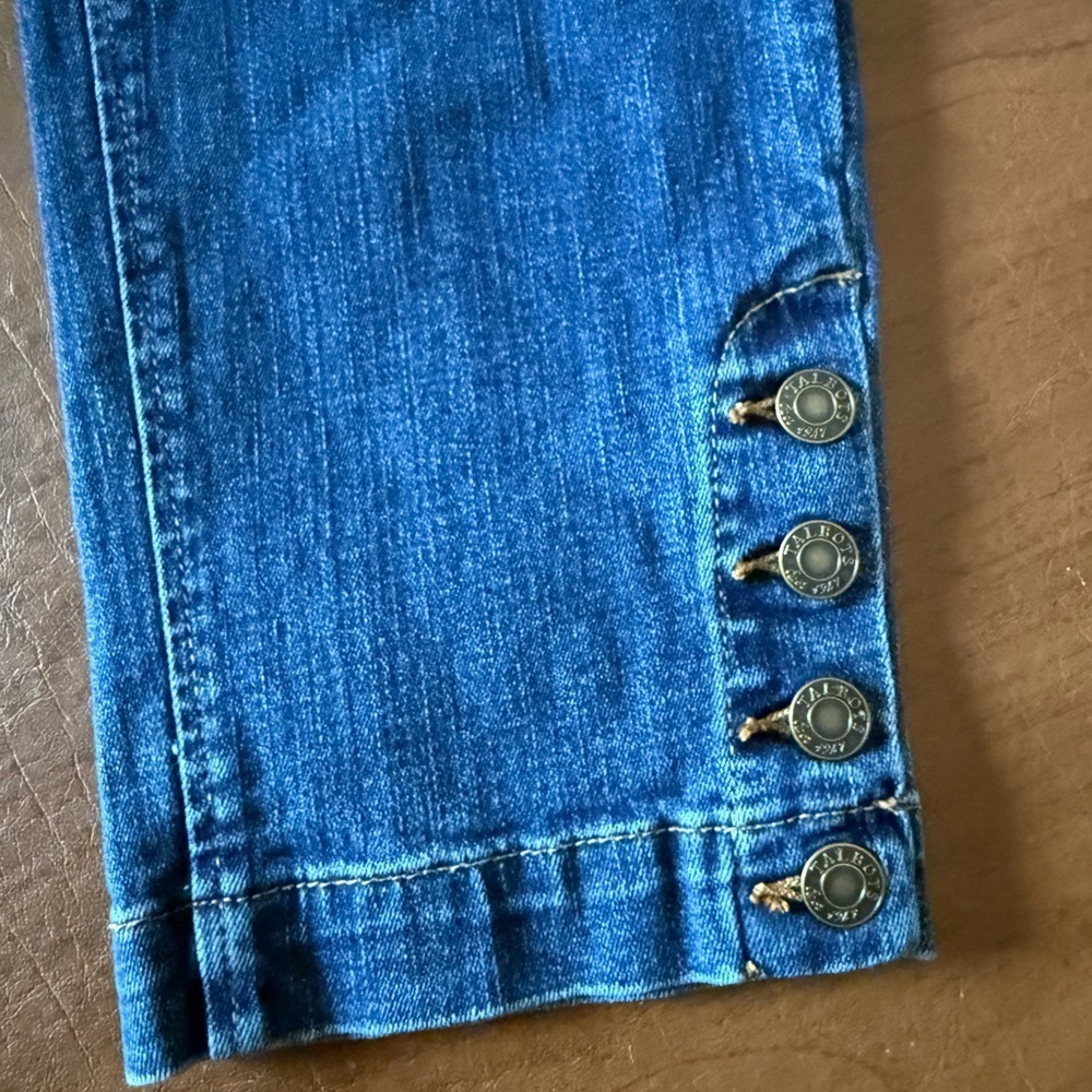 NWOT Talbots Flawless 5-Pocket Blue Jeans SZ 14; Buttons at Ankles - Picture 5 of 12